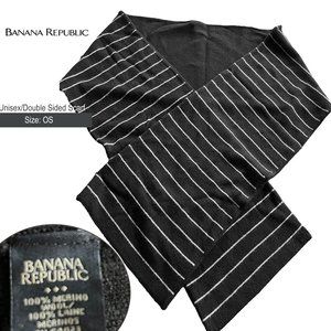 NWOT: Banana Republic Unisex 100% Merino Wool Striped Scarf